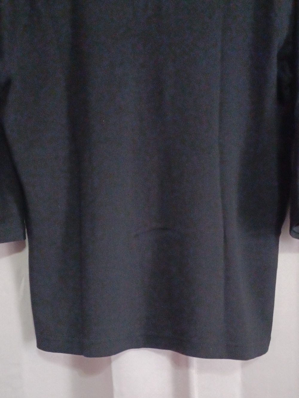 Las Olas Black V-Neck 3/4 Sleeve Combed Cotton Top Silver Teal Purple Rhinestone - Picture 11 of 14